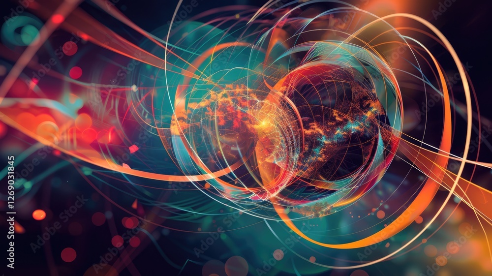 This abstract geometric illustration captures theoretical concepts through vibrant colors and dynamic patterns, symbolizing science and creativity in a stunning visual representation. This abstract geometric illustration captures theoretical concepts through vibrant colors and dynamic patterns, symbolizing science and creativity in a stunning visual representation.