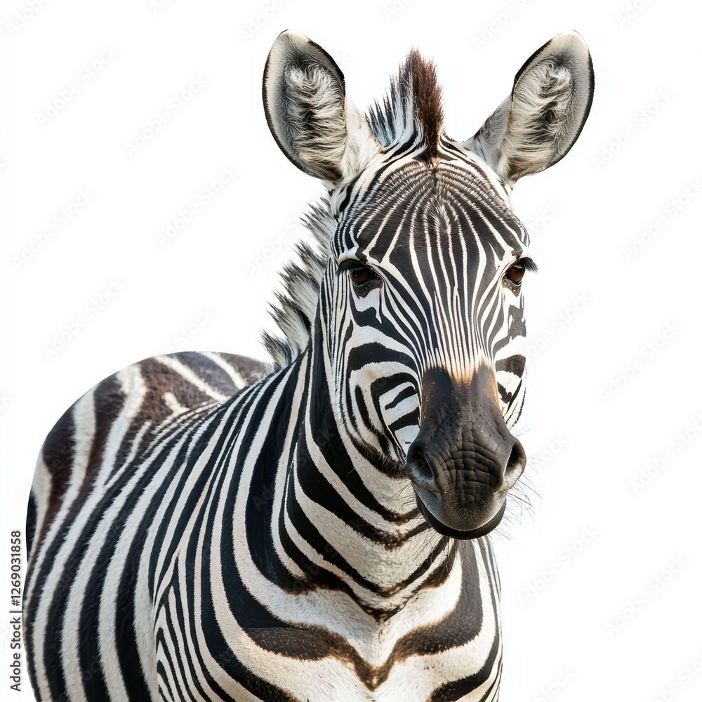 Naklejka premium Zebra isolated on white