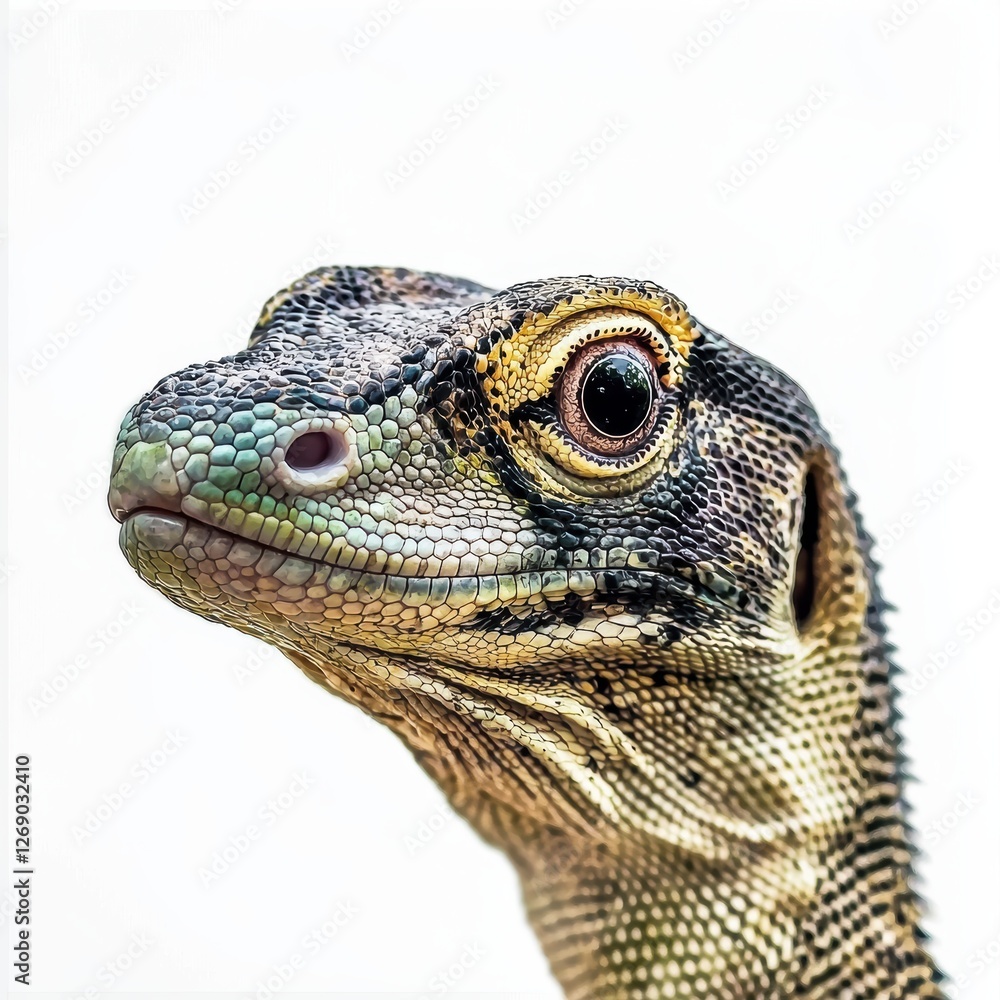 Fototapeta premium Komodo dragon isolated on white