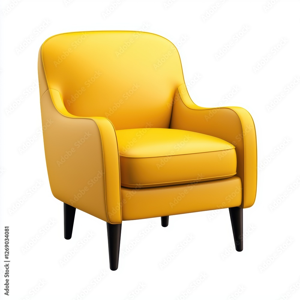 Compact accent chair for small spaces isolated on white Compact accent chair for small spaces isolated on white