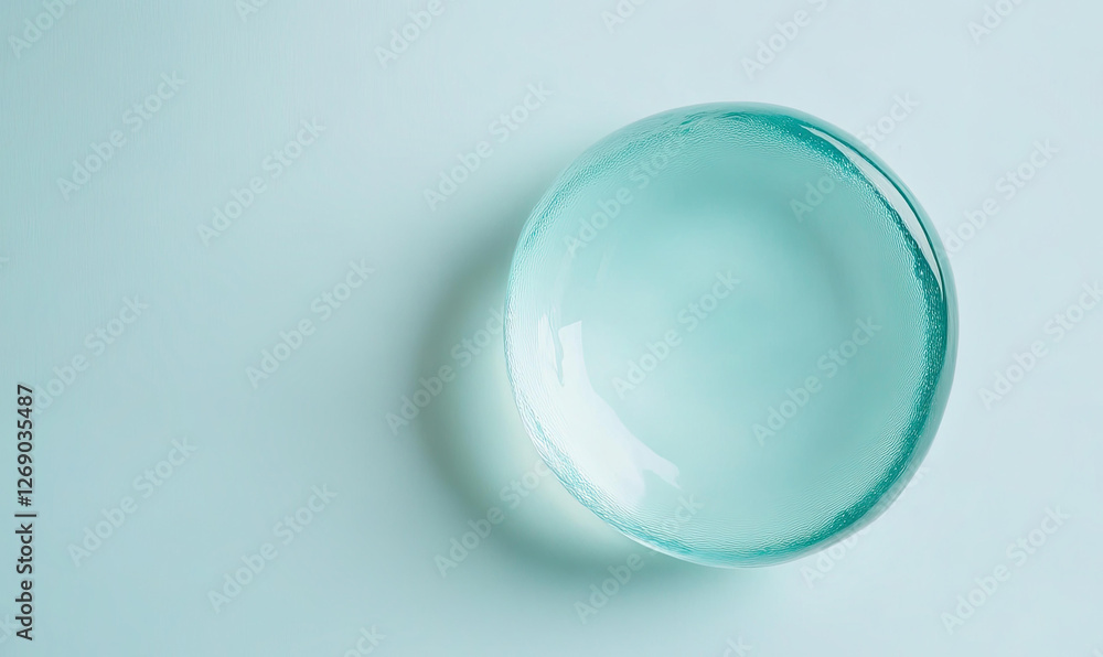 A Teal Glass Sphere on a Light Blue Background Minimalist Photography Still Life Image A Teal Glass Sphere on a Light Blue Background Minimalist Photography Still Life Image