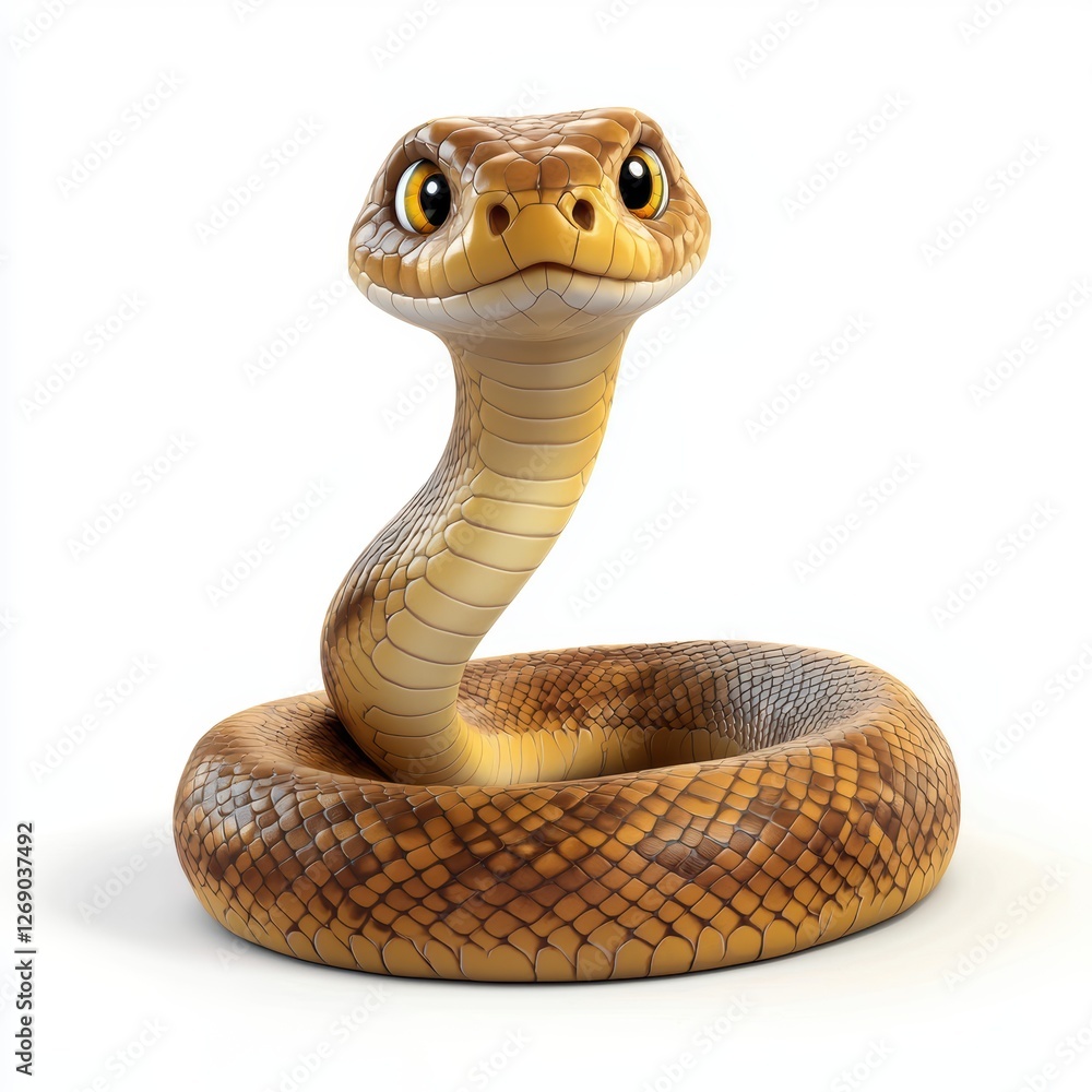 Gigantic plush snake with a coiled soft body and a friendly face, isolated on white Gigantic plush snake with a coiled soft body and a friendly face, isolated on white