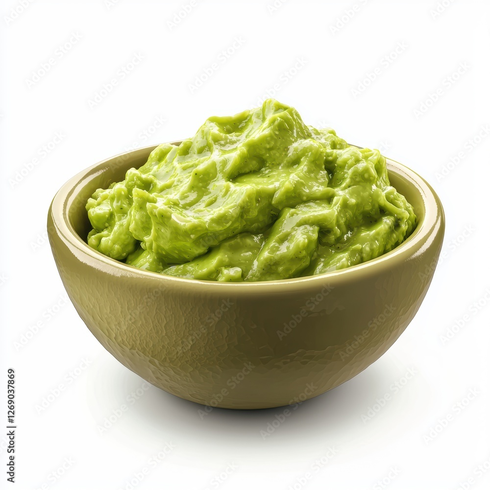 Guacamole bowl isolated on white Guacamole bowl isolated on white
