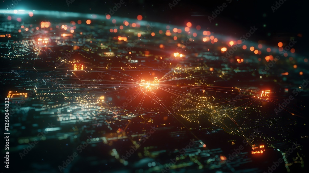 Fototapeta premium Earth's digital communication aerials