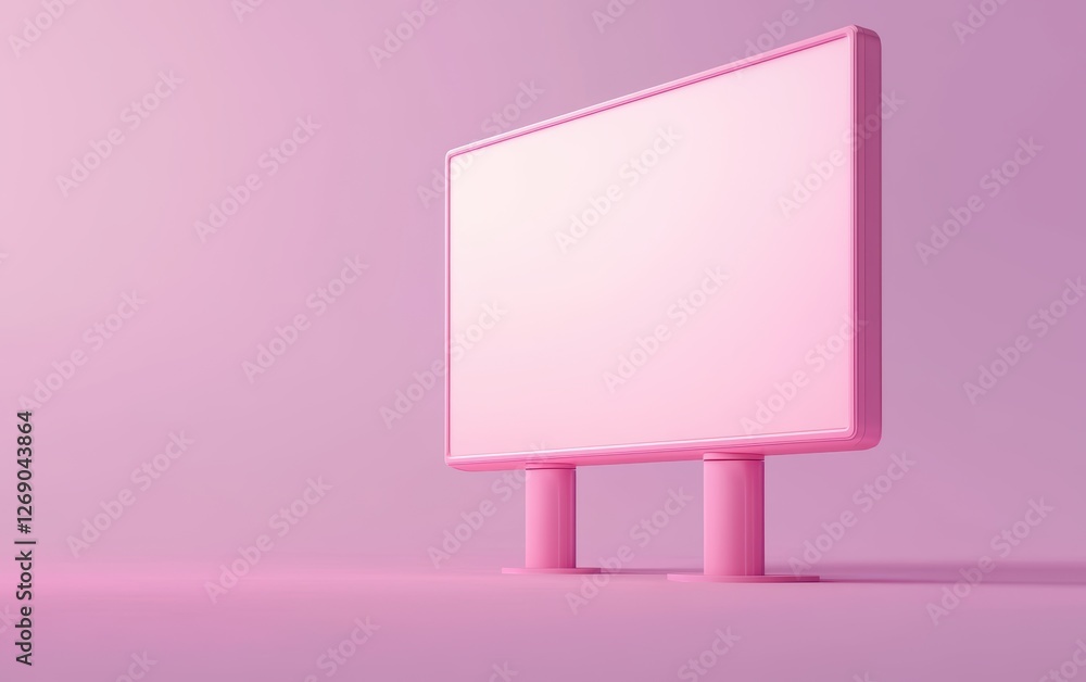 Floating billboard mockup on a soft pastel gradient background, perfect for advertising display, space for text Floating billboard mockup on a soft pastel gradient background, perfect for advertising display, space for text