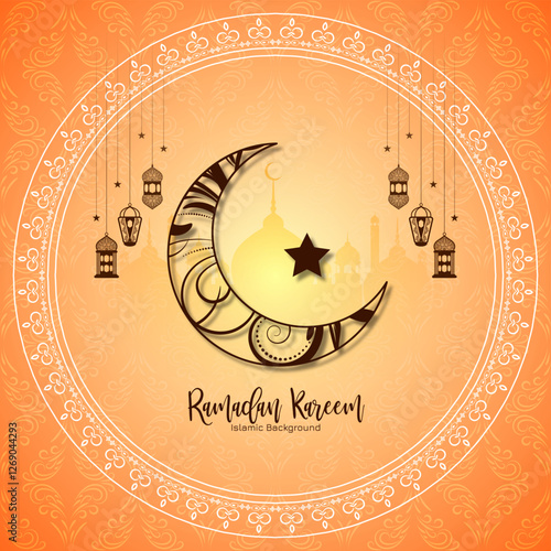 Ramadan Kareem Islamic festival crescent moon background