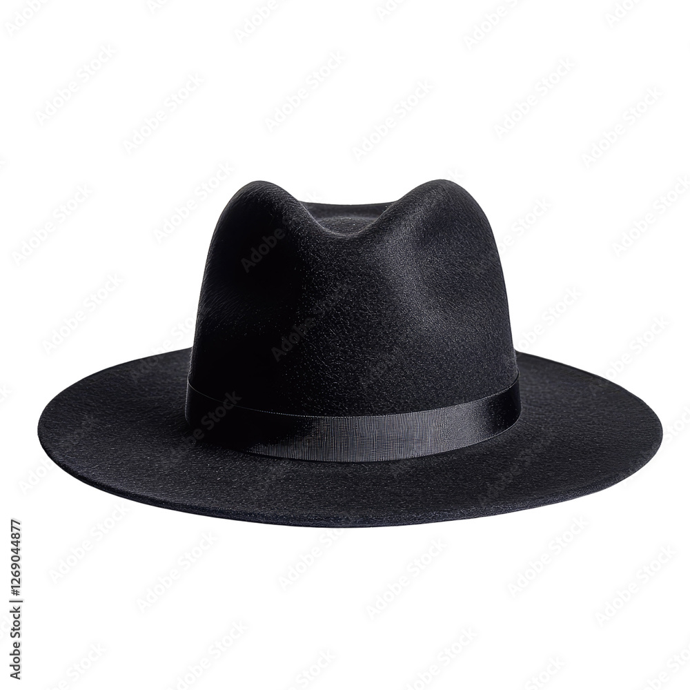 Black fedora isolated on transparent background Black fedora isolated on transparent background