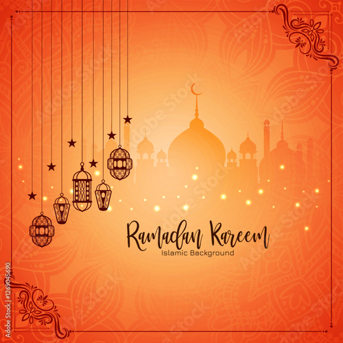 Religious Ramadan Kareem Islamic festival Holy month celebration card