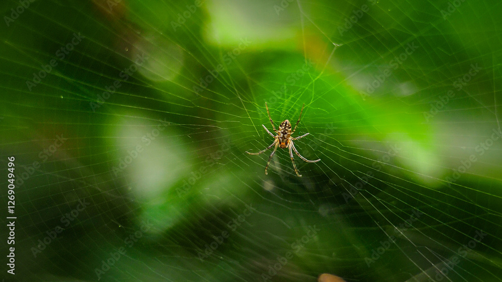 Spider Hanging in the Center of Web Spider Hanging in the Center of Web