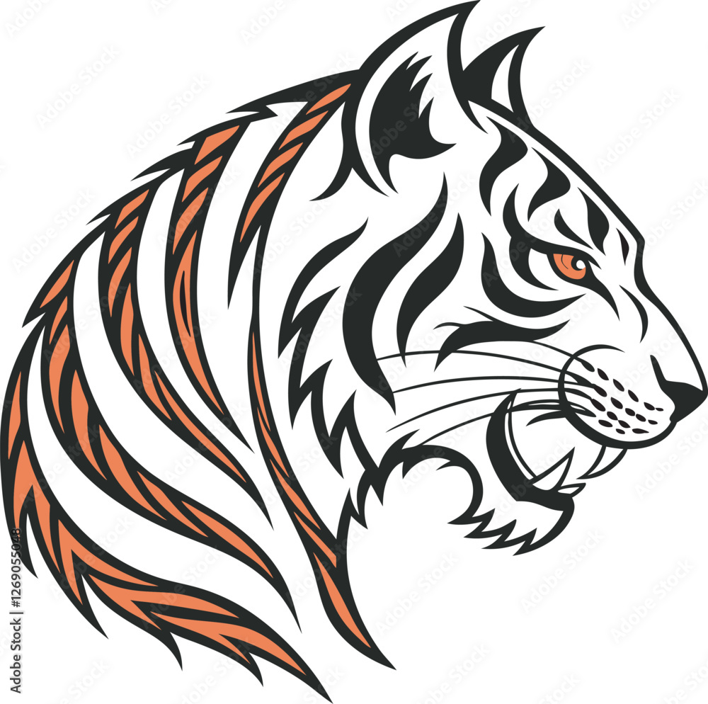 custom made wallpaper toronto digitalDynamic Angry Tiger Logo  Perfect for Corporate Branding Art & Illustration