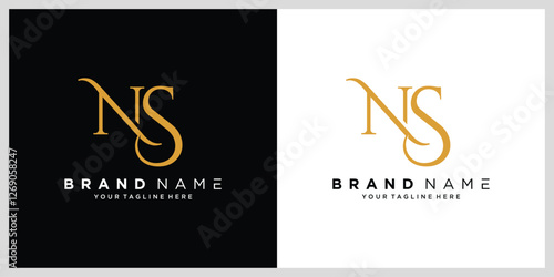 Alphabet letters Initials Monogram logo NS or SN