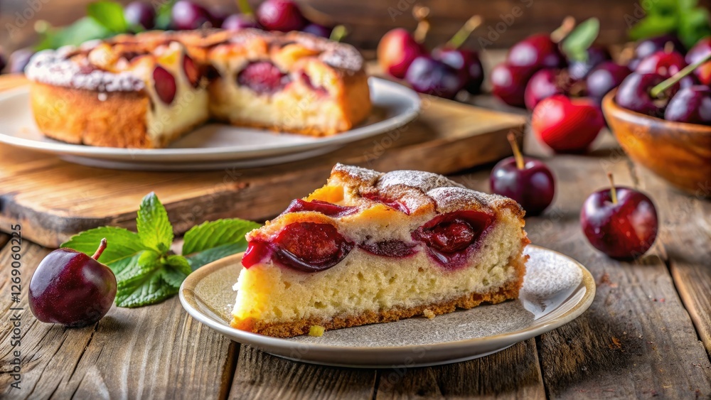 Homemade American plum torte: simple, rustic charm, delightful plum filling, perfect for autumn gatherings. Homemade American plum torte: simple, rustic charm, delightful plum filling, perfect for autumn gatherings.