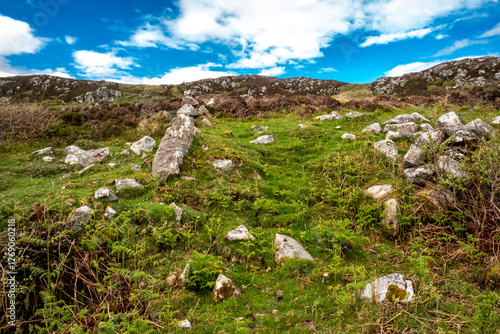 The beautiful rocks next to the scenic coastal single track road between Meenacross and Crohy Head south of Dungloe, County Donegal - Ireland photo