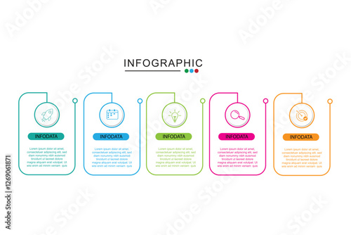 Infographic template vector element, 5 steps proses, vector illustration.