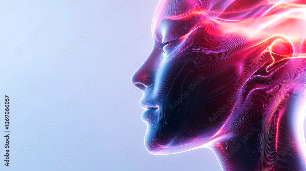Abstract mind filled with bright ideas, glowing lines and shapes swirling, representing creative brainstorming and intuition Abstract mind filled with bright ideas, glowing lines and shapes swirling, representing creative brainstorming and intuition