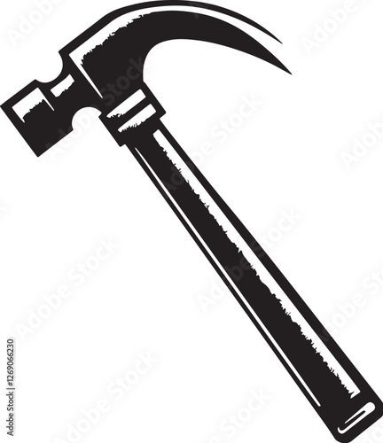 Black Color Crowbar Silhouette Vector Illustration design, Solid White Background