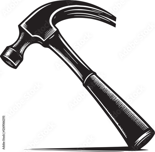 Black Color Crowbar Silhouette Vector Illustration design, Solid White Background