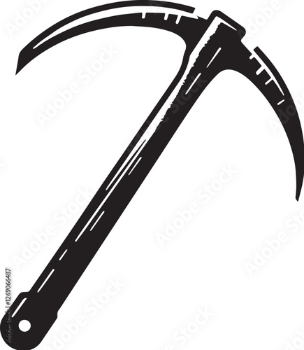 Black Color Crowbar Silhouette Vector Illustration design, Solid White Background