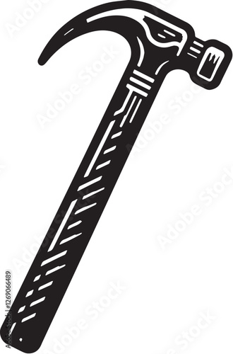 Black Color Crowbar Silhouette Vector Illustration design, Solid White Background