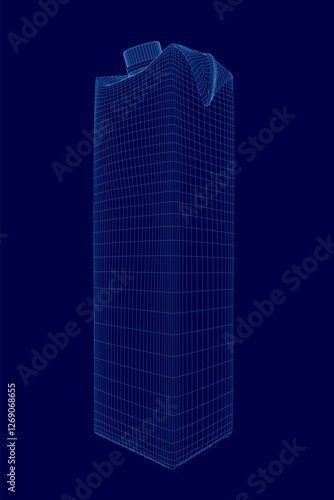 Packaging for milk or juice carton mock ups for your branding. High paper box with lids.