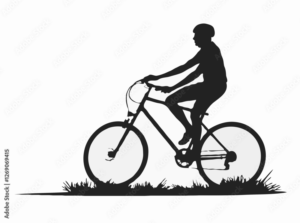 Fototapeta premium Modern Cyclist Silhouette on Bike
