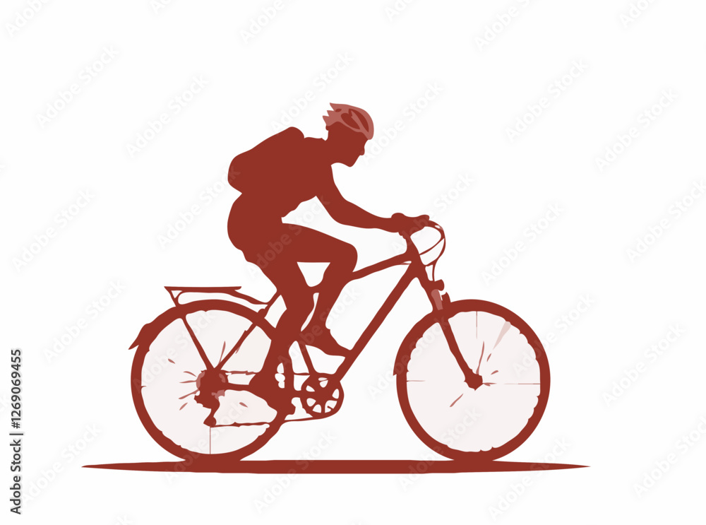 Obraz premium Modern Cyclist Silhouette on Bike