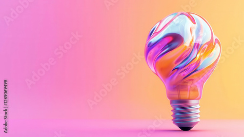 Lightbulb filled with flowing abstract patterns, symbolizing creativity, ideas, and intuitive thinking in design