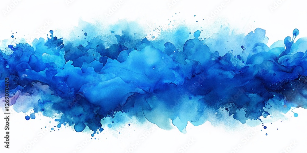 Modern Blue Watercolor Splash Banner Background - Abstract Paint Texture for Website Header or Social Media Modern Blue Watercolor Splash Banner Background - Abstract Paint Texture for Website Header or Social Media