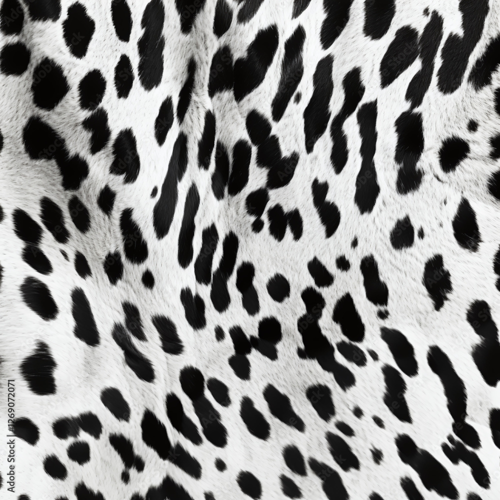Close-up of black and white leopard fur pattern with textured spots Close-up of black and white leopard fur pattern with textured spots