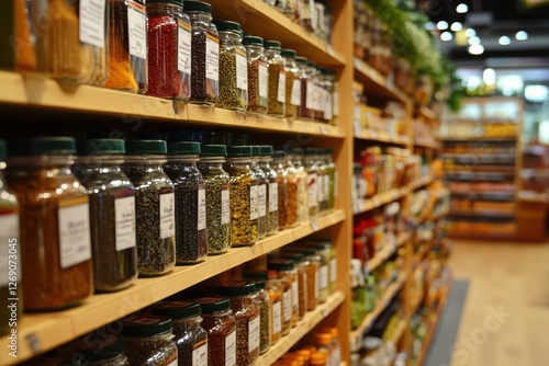 Wallpaper Mural Colorful Array of Herbs and Spices in a Market Shelving Display Torontodigital.ca