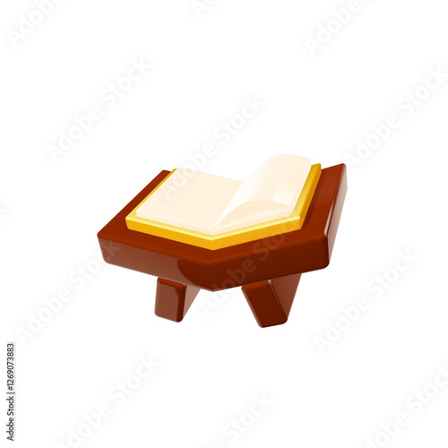 3D Illustration of an Open Quran Tadarus Ramadan