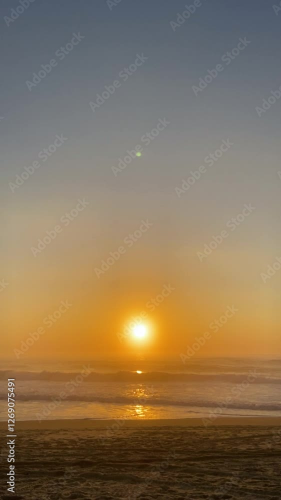Cinematic sunset on the ocean. Sunset on the beach in Portugal. Golden sunset on the ocean beach. Cinematic sunset on the ocean. Sunset on the beach in Portugal. Golden sunset on the ocean beach.