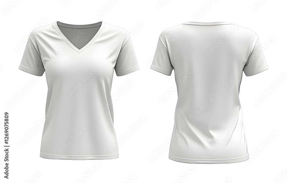 white women v neck shortsleeve tshirt jersey front and back view white women v neck shortsleeve tshirt jersey front and back view