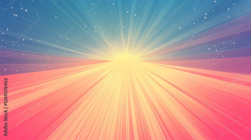 Fototapeta premium blue red orange yellow pink purple meteorological phenomenon graphics lens flare astronomical object