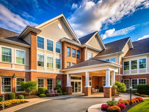 Modern Retirement Home Exterior - Sunny Day Architectural Photography