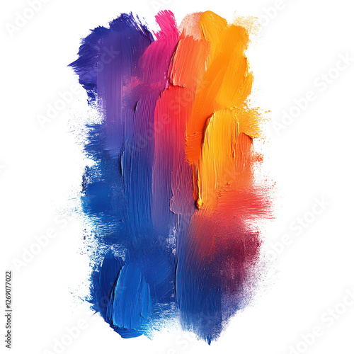 color gradient brush stroke isolated on transparent background