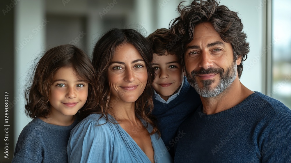Fototapeta premium Happy family smiling together at home