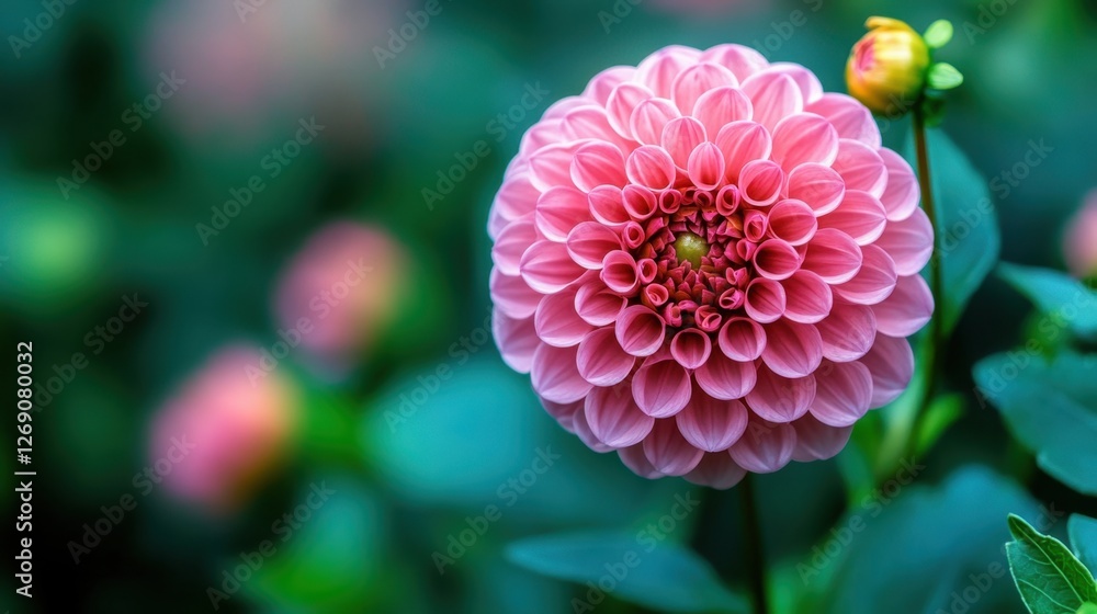 Close-up of a flower in full bloom, with soft petals and vibrant colors against green foliage Close-up of a flower in full bloom, with soft petals and vibrant colors against green foliage