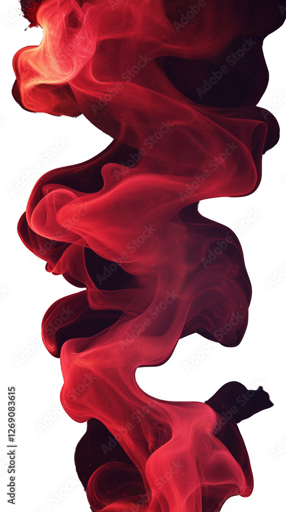 Fototapeta premium A red flame with a lot of smoke and sparks