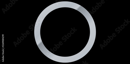 Realistic Silver Metal Ring Vector Illustration.	