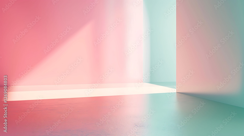 Gradient backdrops of pastel pink and turquoise Gradient backdrops of pastel pink and turquoise