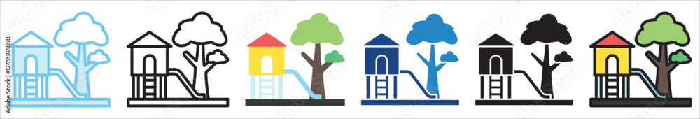 Playground multi style, mini illustration icon. outline, flat, glyph, line color, UI, UX, app and web, digital or print. For education, construction, transportation, environment, urban planning. Playground multi style, mini illustration icon. outline, flat, glyph, line color, UI, UX, app and web, digital or print. For education, construction, transportation, environment, urban planning.