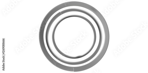 Realistic Silver Metal Rings Vector Illustration.	
