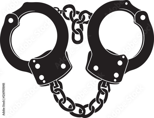 Symbolic Handcuff Vector Illustration Representing Justice, Arrest, and Crime Control