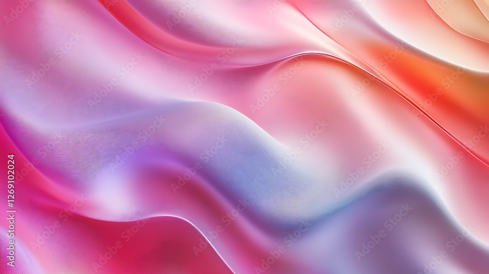 Fototapeta premium Abstract waves of pink purple and orange colors