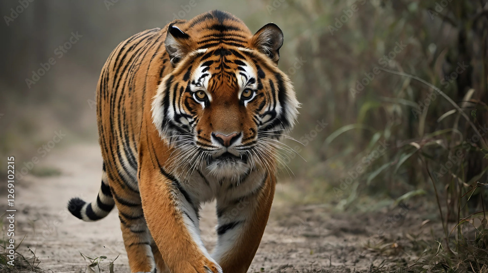 Fototapeta premium Majestic Tiger Prowling Through the Wilderness