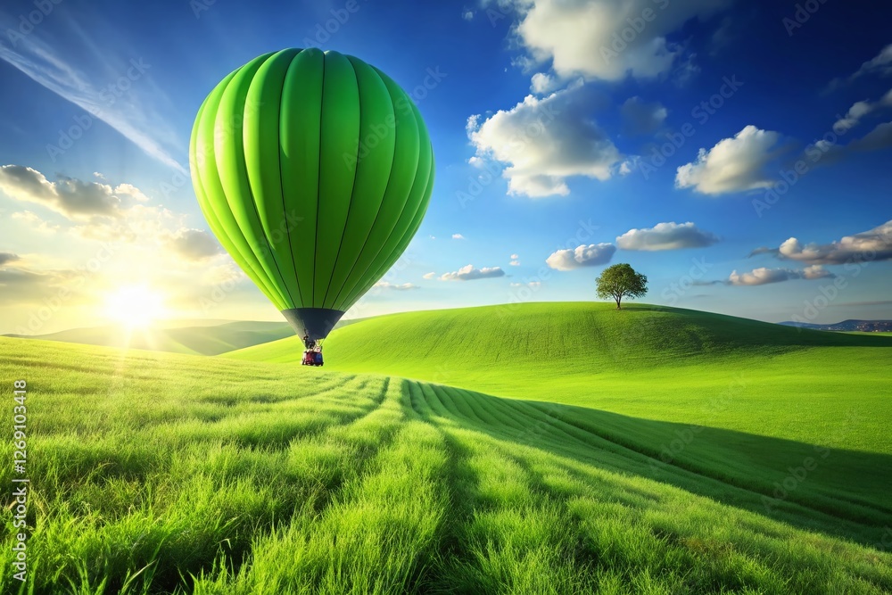 Obraz premium Panoramic Green Speech Bubble Background - Perfect for Communication Concepts