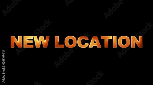 New location orange color Text Animation 4K resolution video. photo