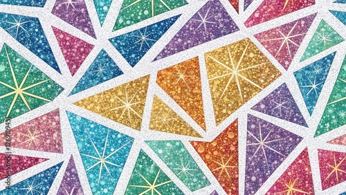 Shattered Glass Glitter Background: Abstract Texture Design, Low Light Photography