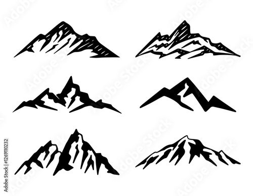 Set of Mountain logo vector.